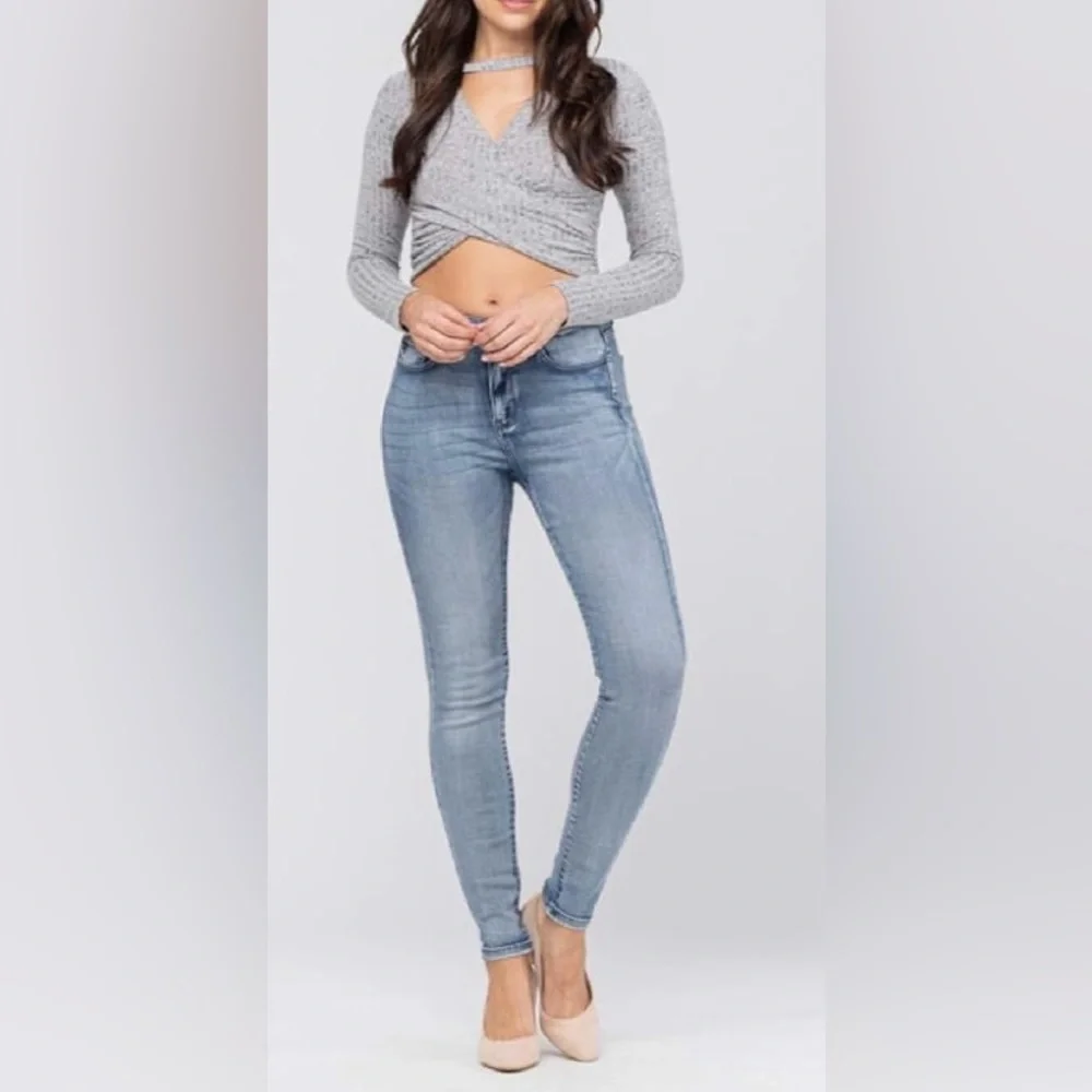 Judy Blue Los Angeles Women’s Sz 13|31‎ High Rise Heavy Handsand Skinny Jeans - Picture 6 of 17